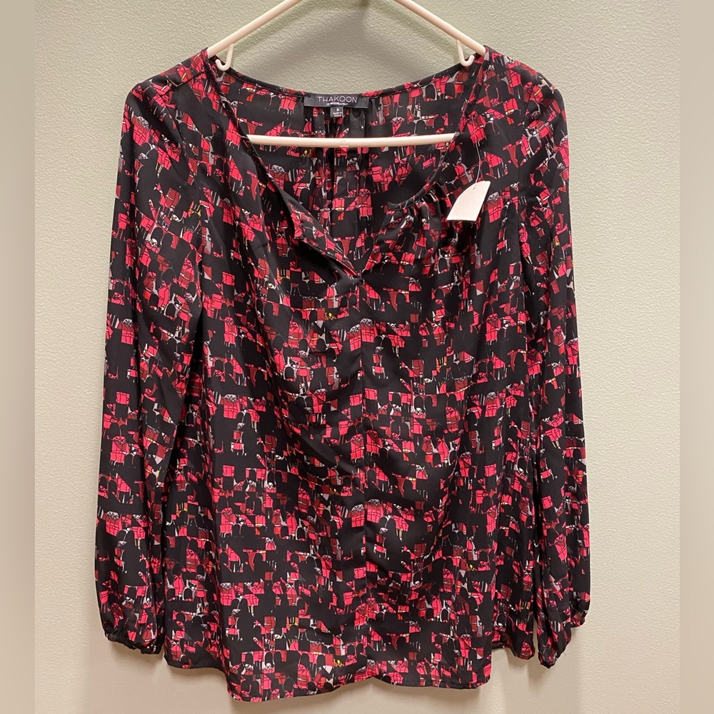 Women's Black and Red/Pink Top with British Royal Guards